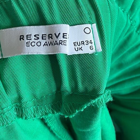 Reserved Eco Aware High Rise Paper Bag Belt Shorts Women’s US 4 Minimalist Green - Picture 9 of 12